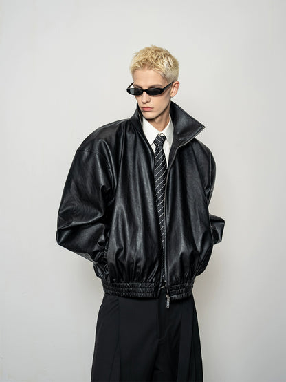 Glossy Design PU Leather Zipper Jacket WN20872