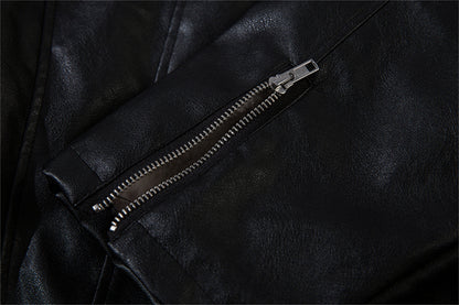 Fleece Lining PU Leather Jacket WN11487