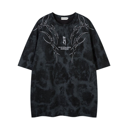Washed Thorn Print Short Sleeve T-Shirt WN25543