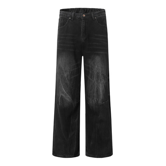 Washed Straight Denim Jeans WN12845