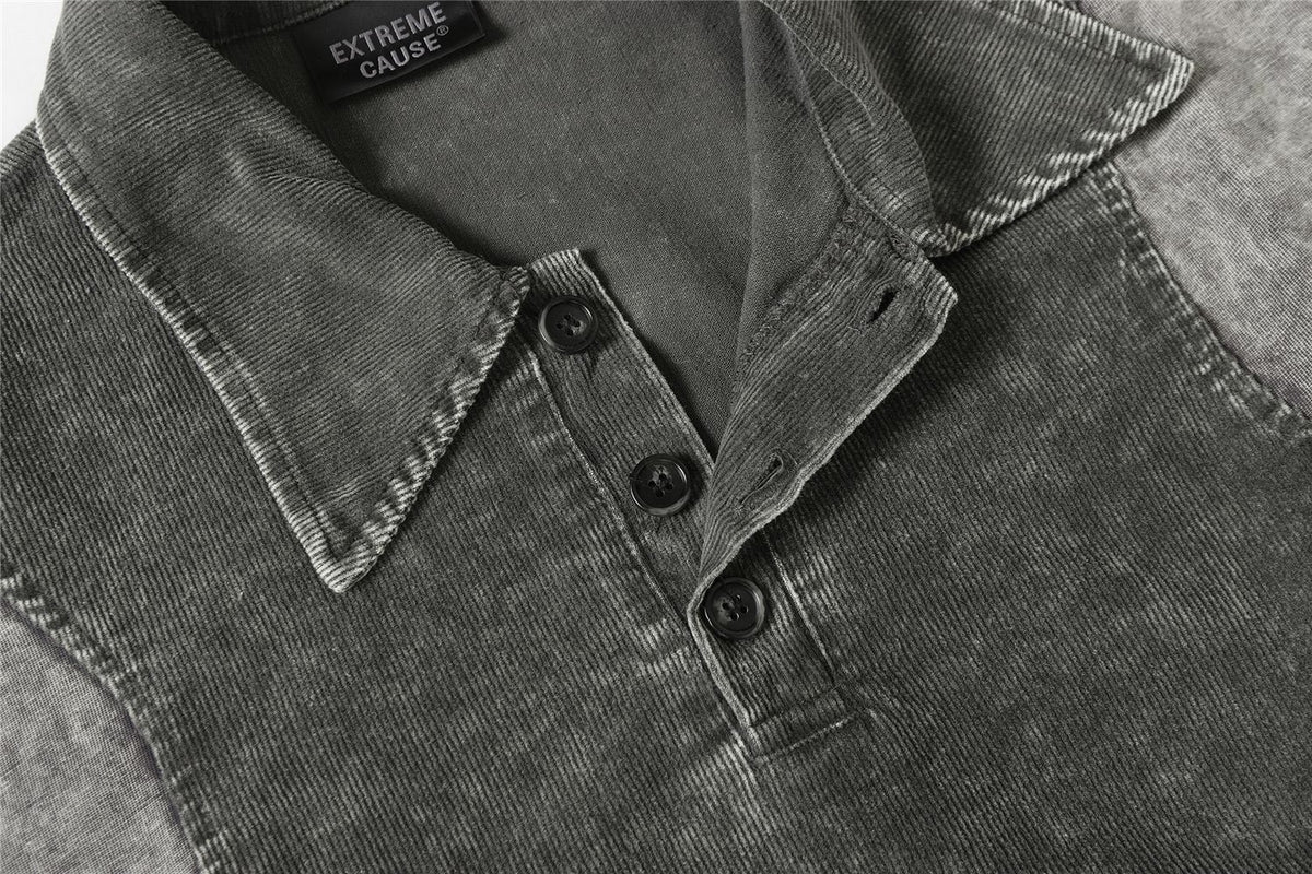 Washed Panel Short Sleeve Polo Shirt WN26783