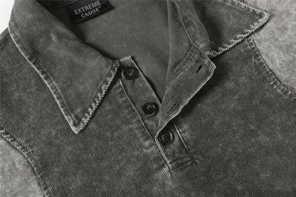 Washed Panel Short Sleeve Polo Shirt WN26783