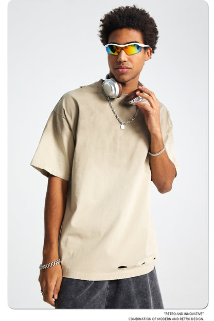 Spray Dye Damage Washed Short Sleeve T-Shirt WN16274