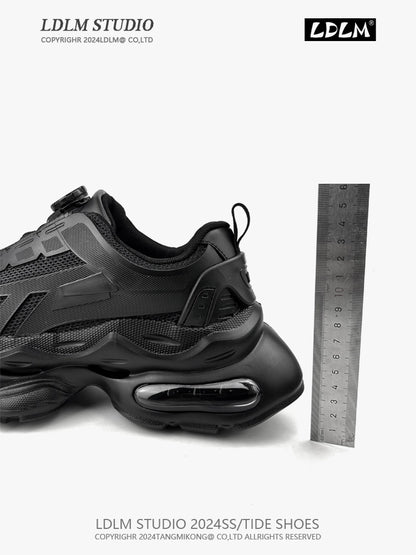 Rotary Button Mesh 7CM Thick Sole Air Cushion Sporty Sneakers WN21243