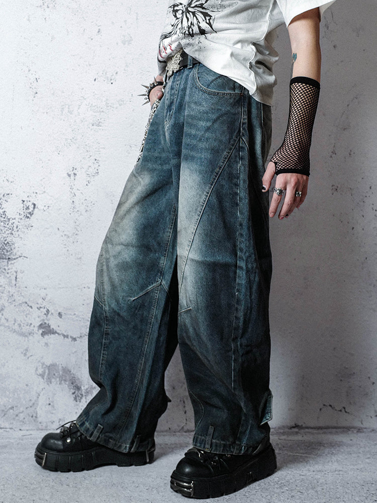 Wash Curved Denim Jeans WN15927