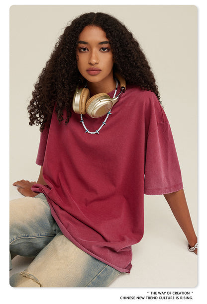 Washed Damage Oversize Short Sleeve T-Shirt WN6068