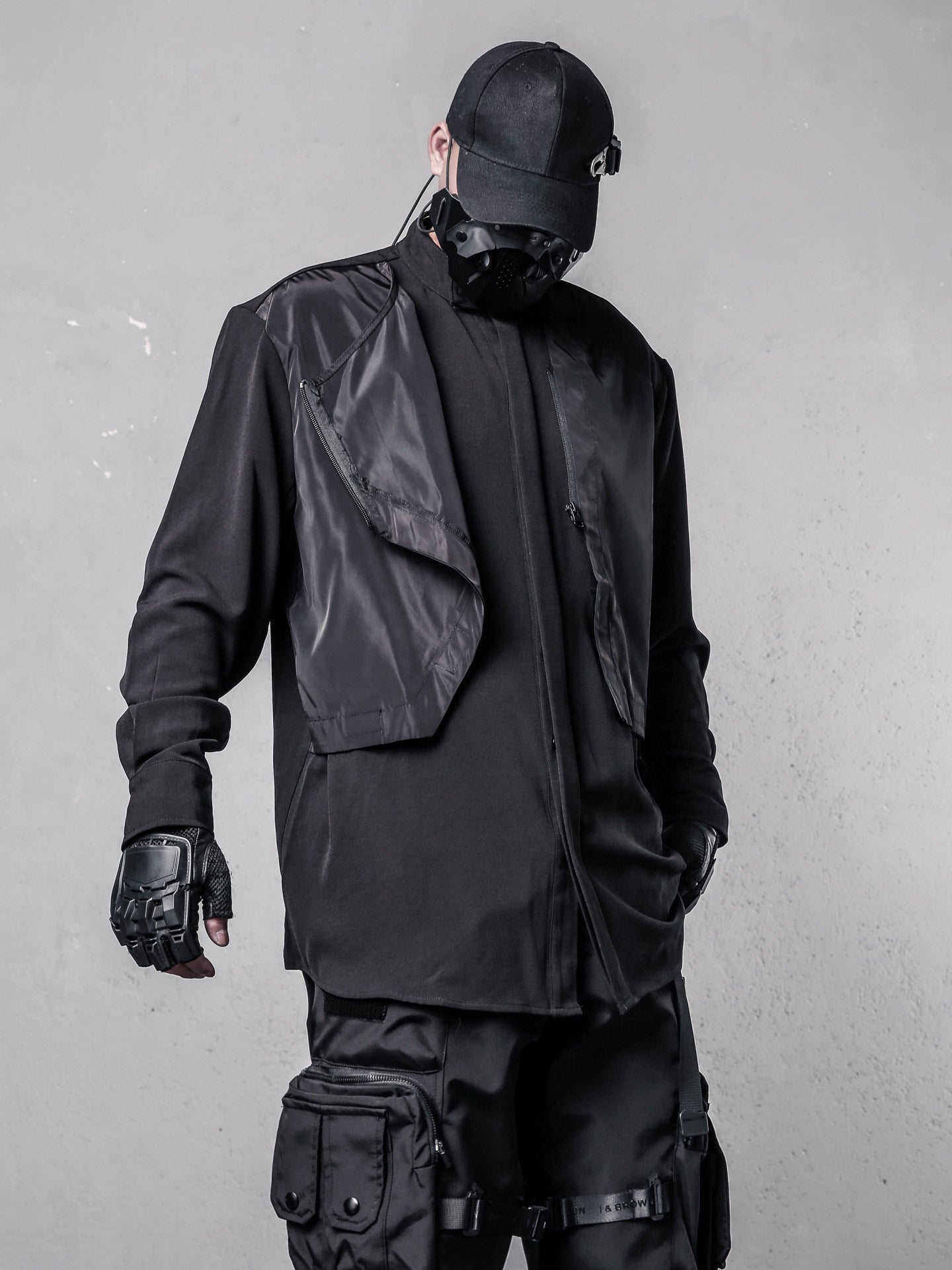 Irregular Fake Layered High Neck Long Sleeve Shirt WN22487