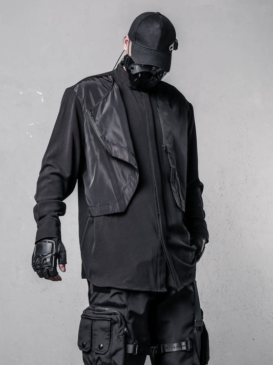 Irregular Fake Layered High Neck Long Sleeve Shirt WN22487