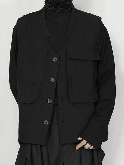Multi-Pocket Tailored Vest Jacket WN20181