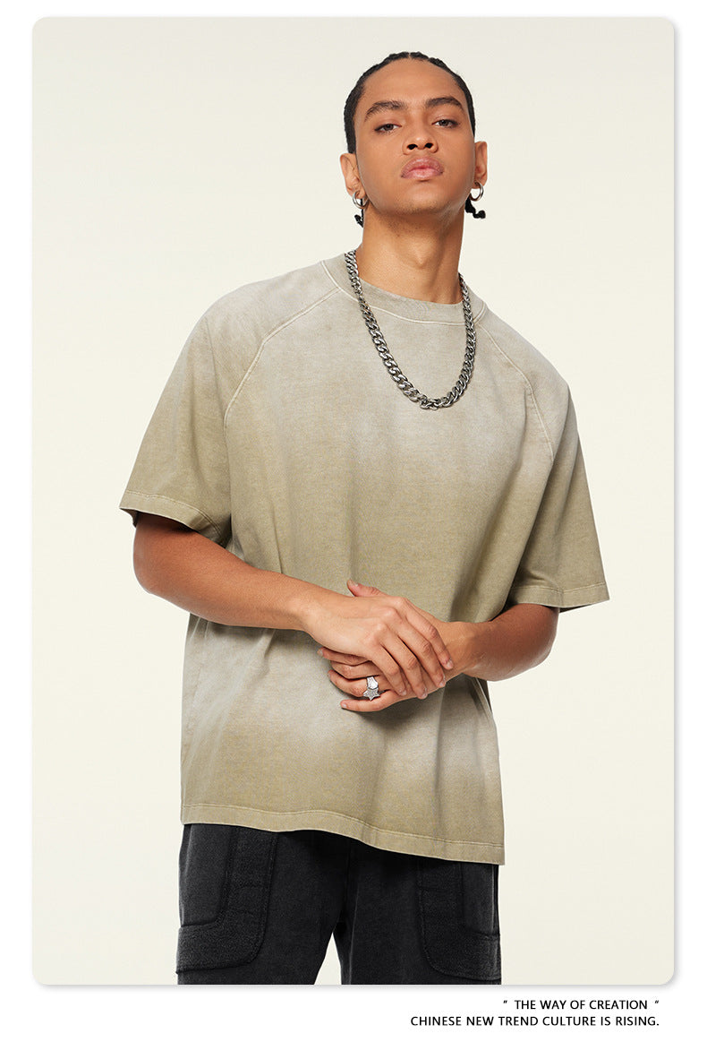 Washed Gradient Raglan Sleeve T-Shirt WN6065