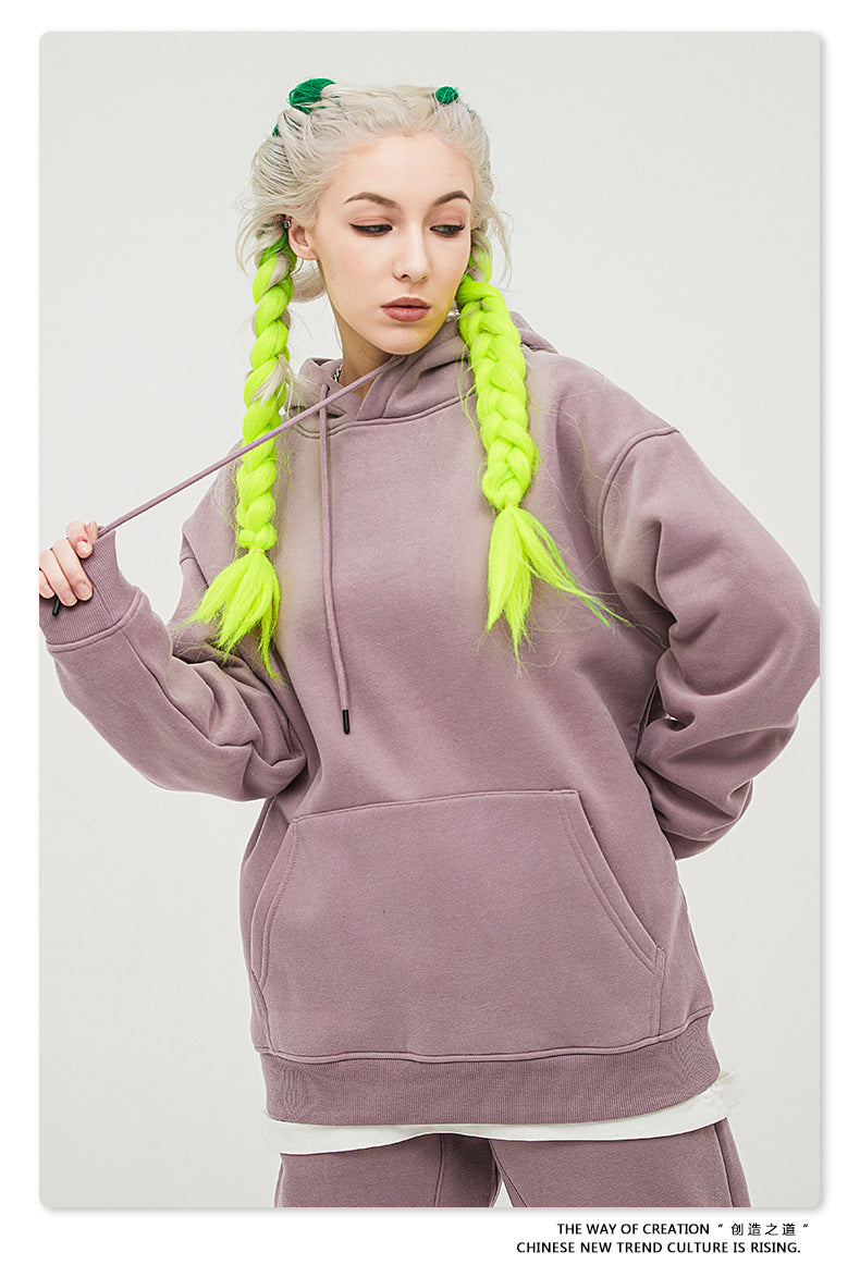 Fleece Lining Oversize Hoodie & Fleece Lining Sweatpants Setup WN9931-K2