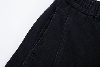 Washed Curved Panel Denim Jeans WN13127