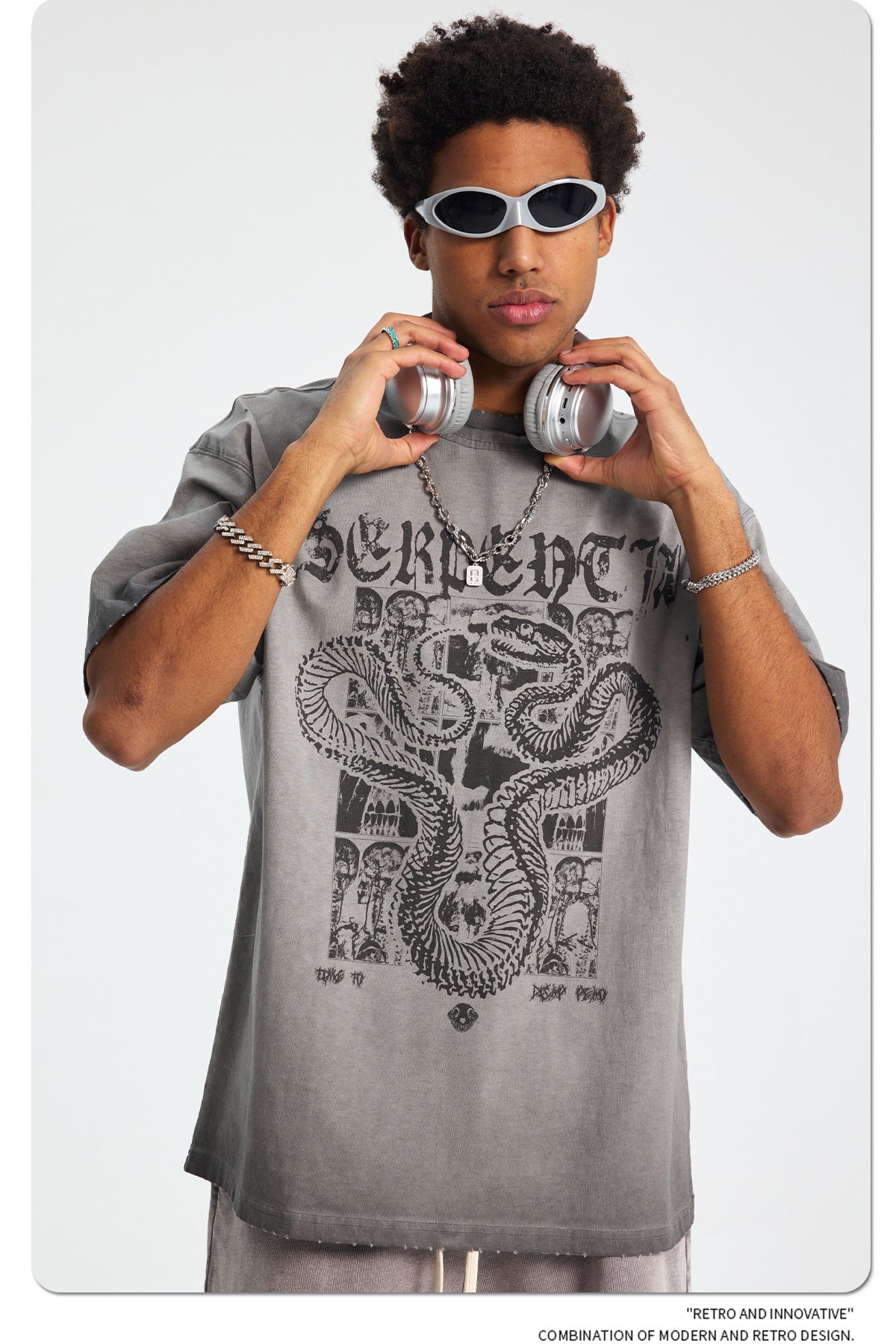 Washed Graphic Print Oversize Short Sleeve T-Shirt WN16248