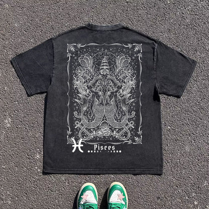 Graphic Design Oversize Short Sleeve T-Shirt WN16719