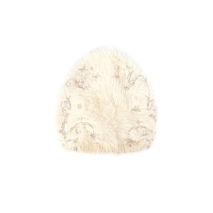 Fake Fur Embroidery Knit Hat WN22689