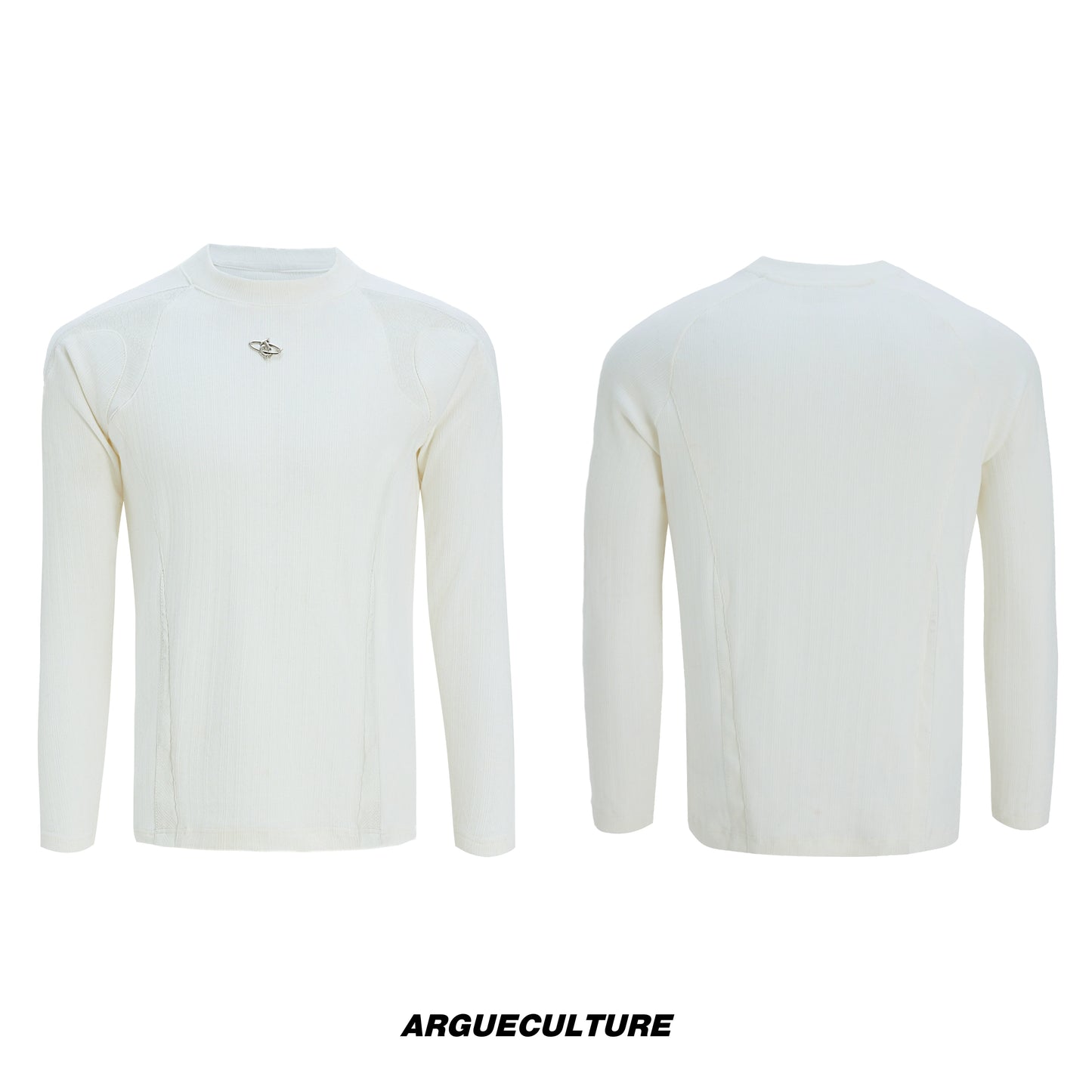 Splice PU Leather Ribbed Thermal Long Sleeve T-Shirt WN22617