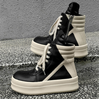 Color Block Side Zipper Thick Sole Short Boots WN24565