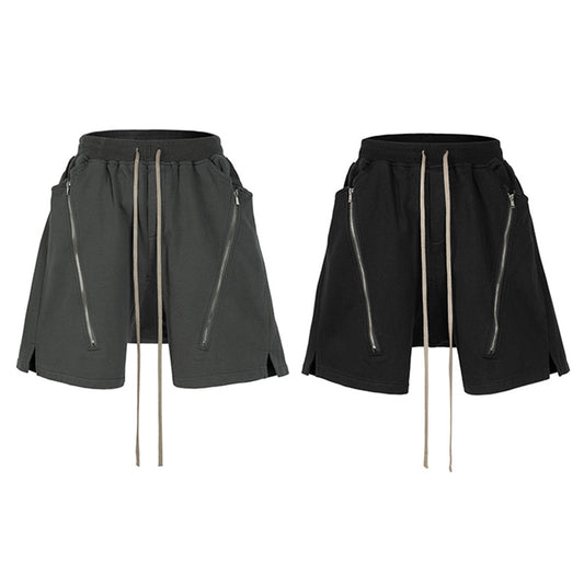 Drawstring Zipper Short Pants WN25491