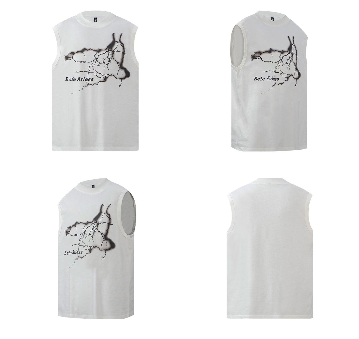 Lightning Print Oversize Sleeveless T-Shirt WN26374