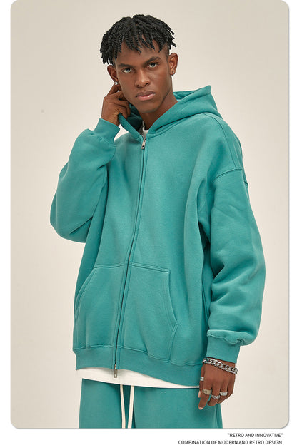 Oversize Heavyweight Zipper Hoodie & Heavyweight Sweatpants Setup WN6640-K