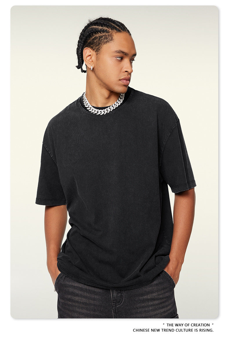 Washed Oversize Short-sleeve T-shirt WN6457