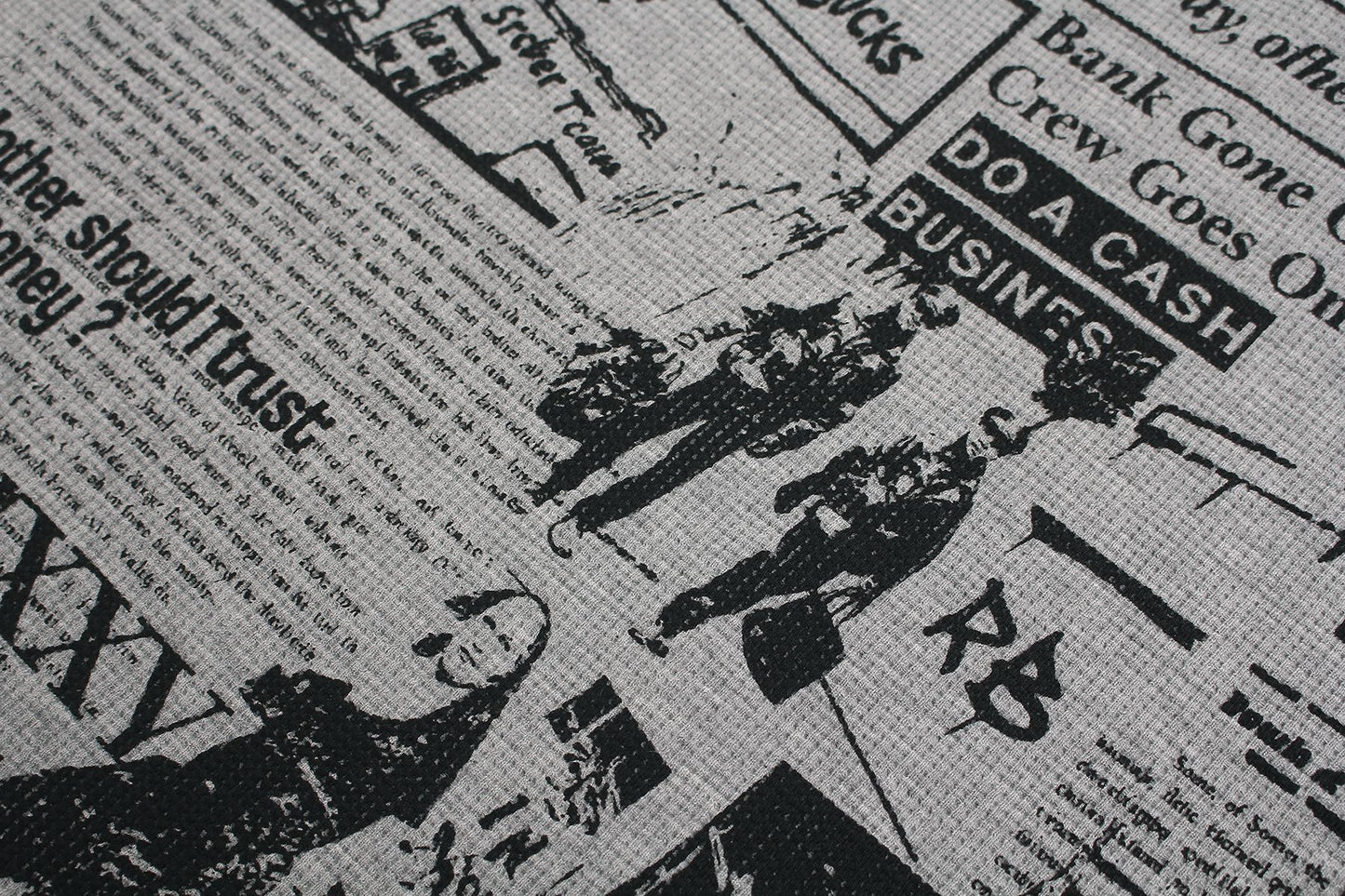 Waffle Newspaper Print Studs Short Sleeve T-Shirt WN25995