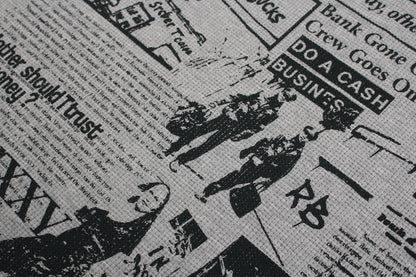 Waffle Newspaper Print Studs Short Sleeve T-Shirt WN25995