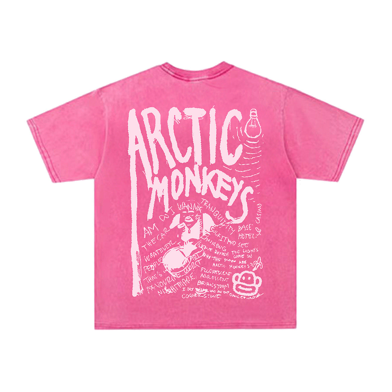 Washed Letter Print Short Sleeve T-Shirt WN26761