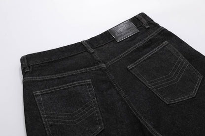 Raw Asymmetrical Button Denim Half Jeans WN26120