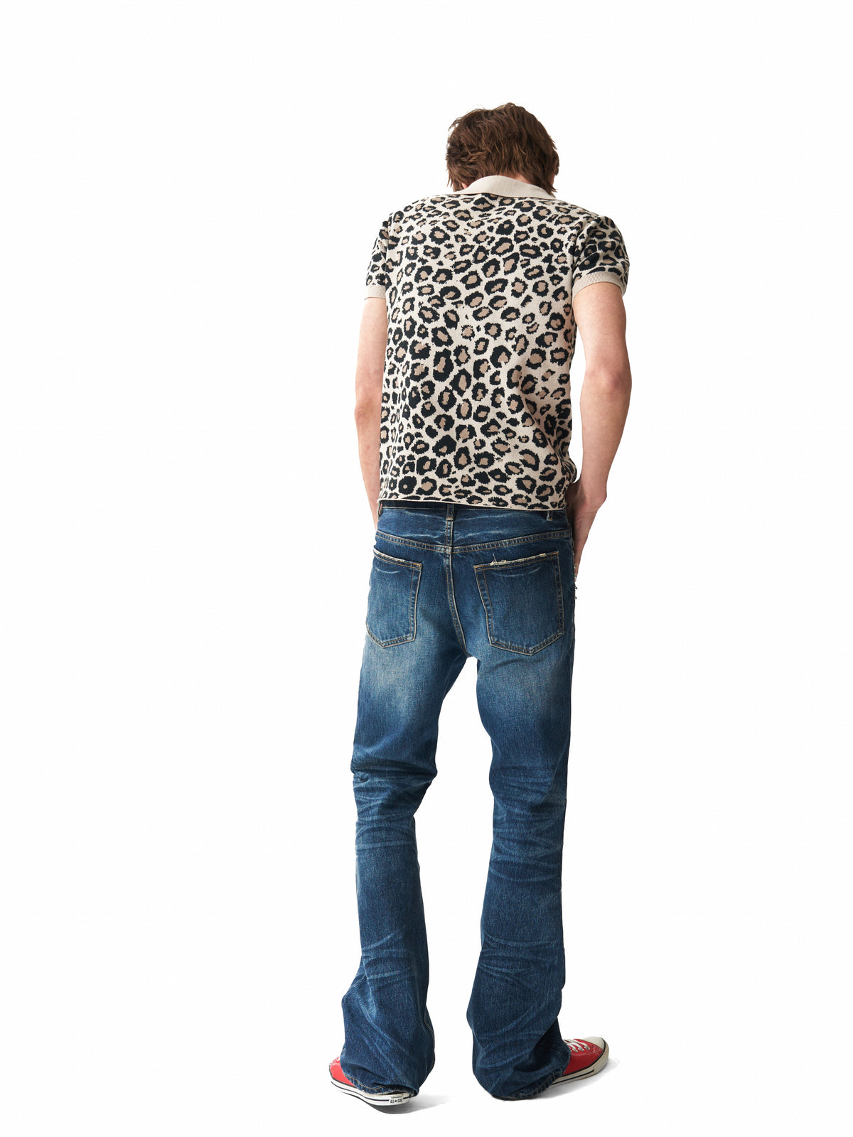 Leopard Logo Print Short Sleeve Polo Shirt WN27250