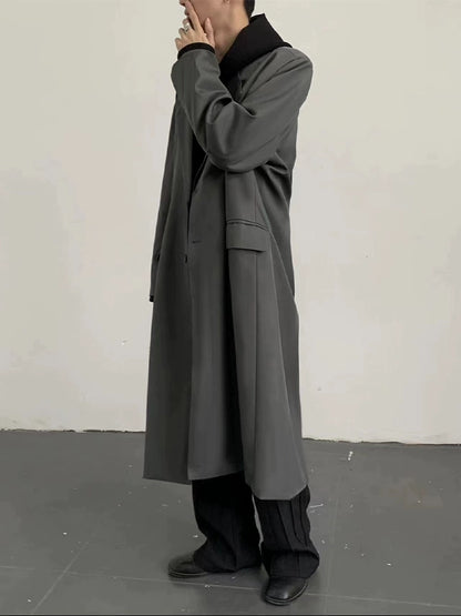 Oversize Shoulder Mid-Length Coat WN9638