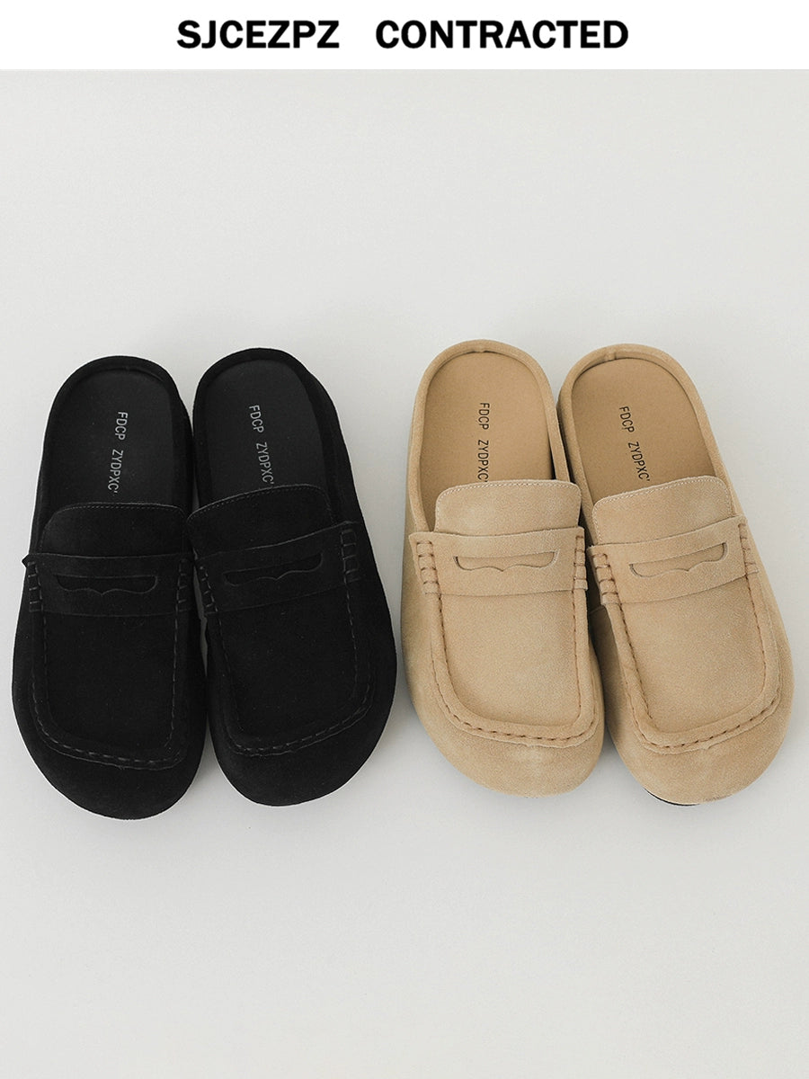 Suede Closed-Toe Mule Loafers WN21260