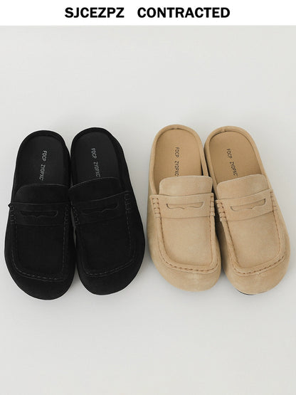 Suede Closed-Toe Mule Loafers WN21260