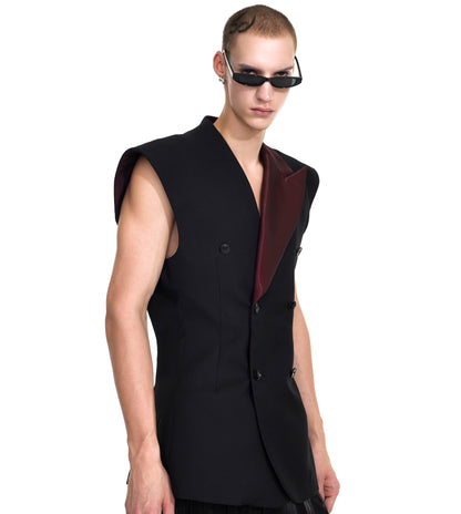 Double-Breasted Sleeveless Tailored Jacket WN20928