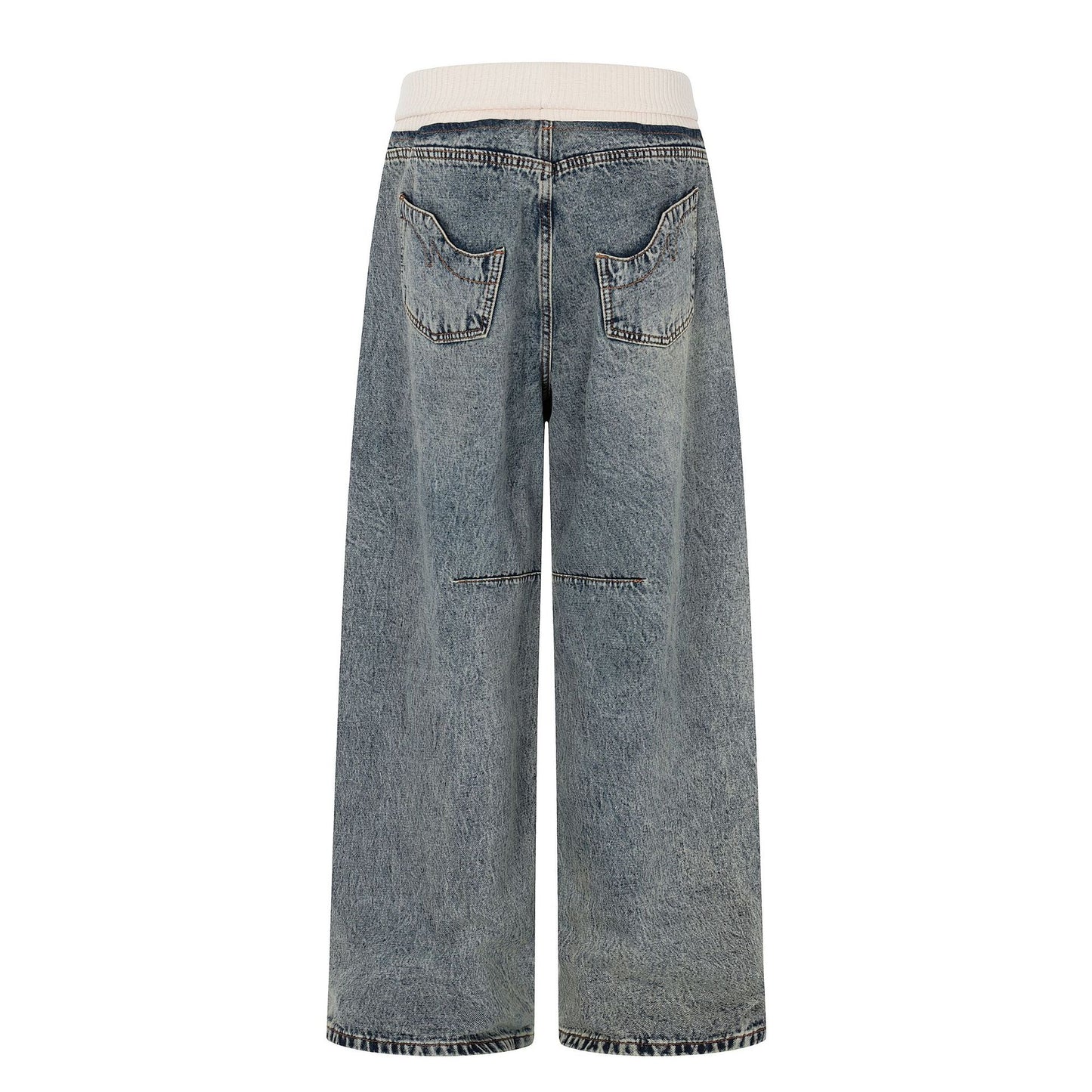Deconstruction Patchwork Wide Leg Denim Jeans WN25851