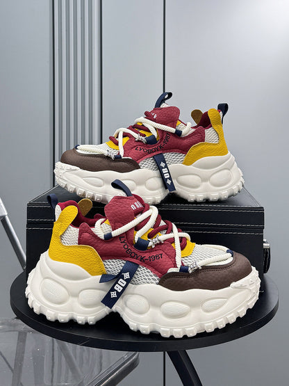 Mesh Rope Lace Chunky Sole Sneakers WN24593