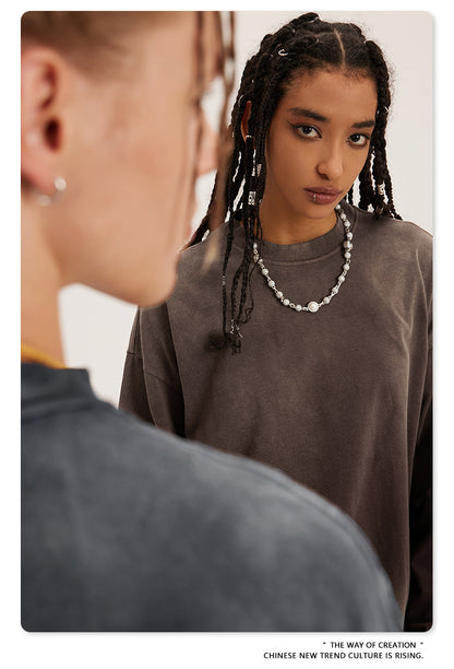 Oversize Washed Long-sleeve t-shirt WN6051