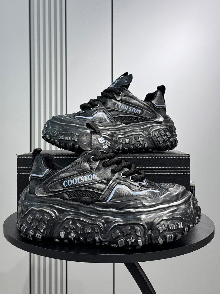 Washed Platform Chunky Sole Sneakers WN24642