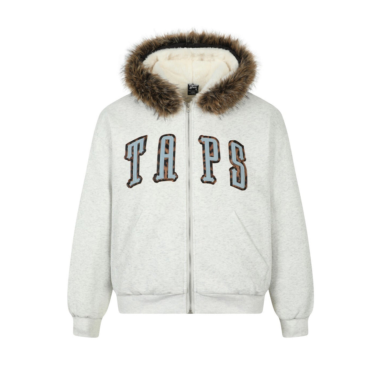 Patch Embroidery Fleece Lining Zipper Hoodie WN21933