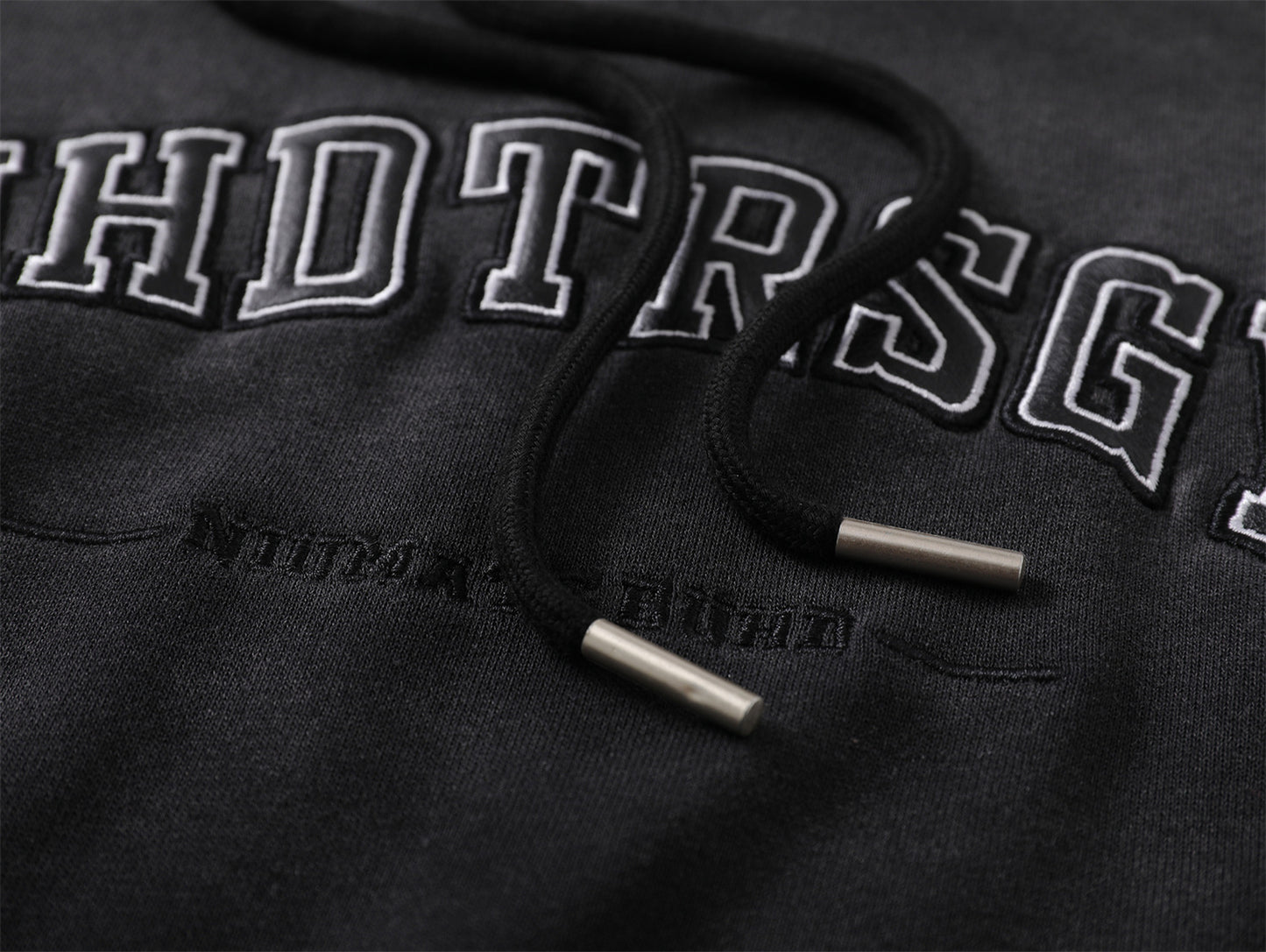 Washed Letter Embroidery Oversize Hoodie WN11515