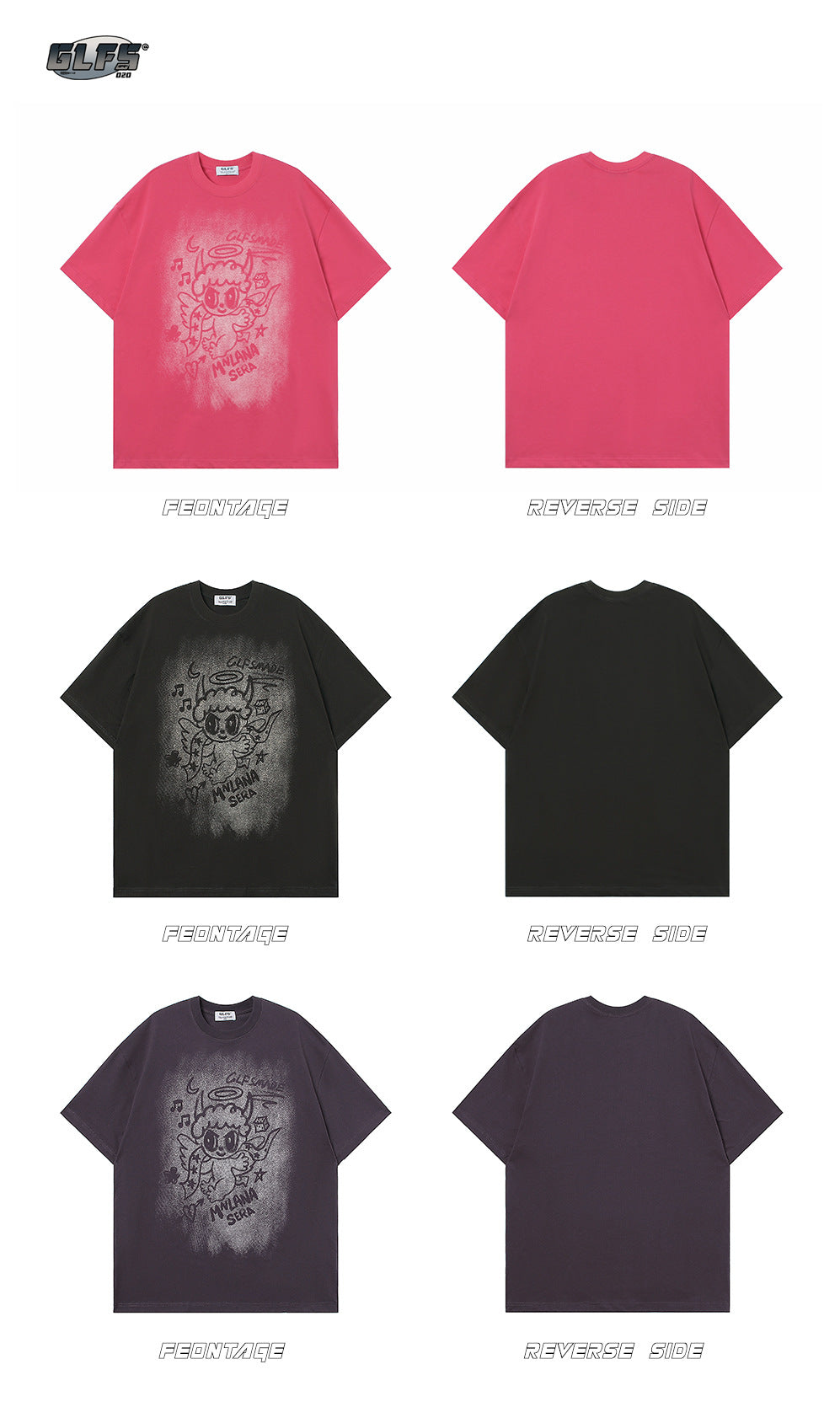 Graffiti Cartoon Print Short Sleeve T-Shirt WN26594