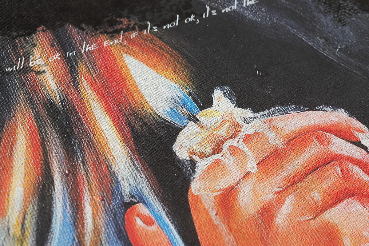 Oil Paint Washed Oversize Short Sleeve T-Shirt WN16129