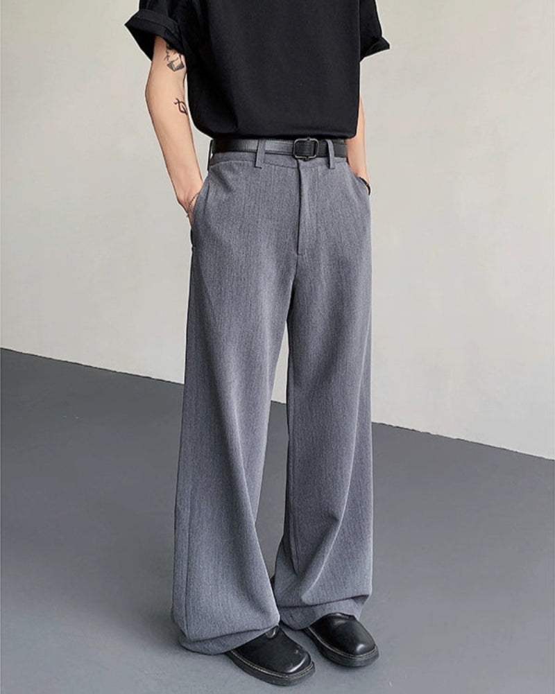 Plain Design Longer hem Trousers WN19305