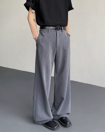 Plain Design Longer hem Trousers WN19305