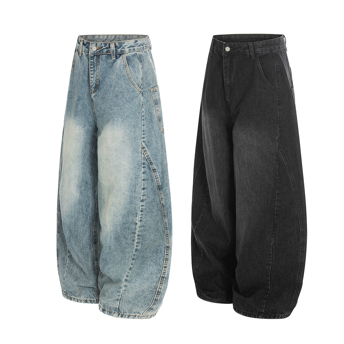 Washed Wide Leg Denim Jeans WN25431