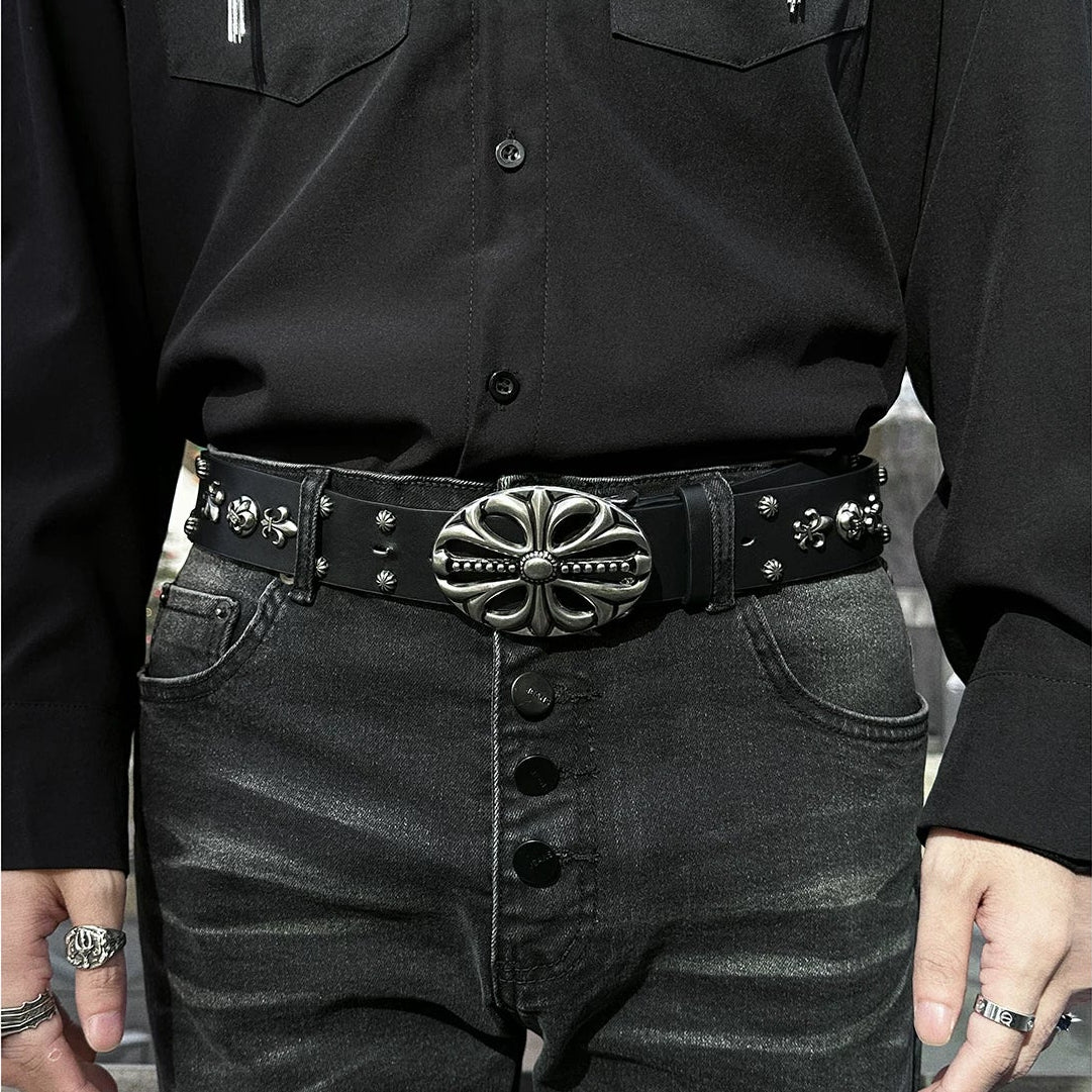 Studs Cross Buckle Belt WN25053