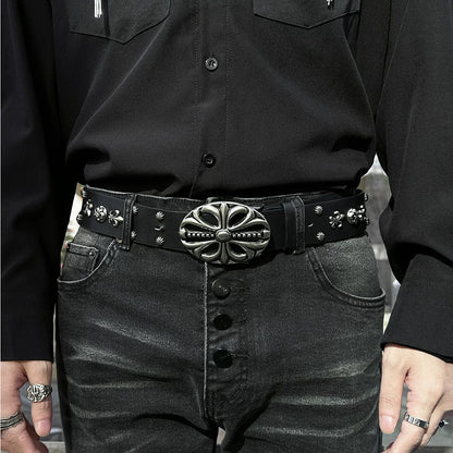 Studs Cross Buckle Belt WN25053