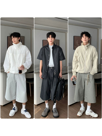 Lightweight Straight Wide Leg Half Pants WN20426