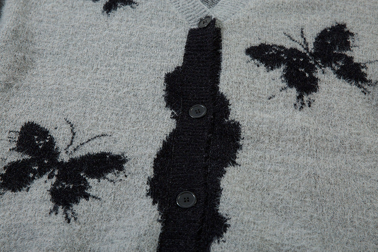 Butterfly Design Oversize Knit Cardigan WN11449