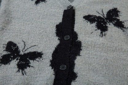 Butterfly Design Oversize Knit Cardigan WN11449